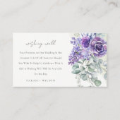 Lila Succulent Botanical Wedding Wishing Well Informatiekaartje (Voorkant)