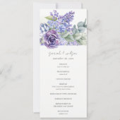 Lila Succulent Eucalyptus Fauna Wedding Programme Kaart (Voorkant)