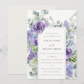Lila Succulent Eucalyptus Foliage Couples Shower Kaart (Voorkant / Achterkant)