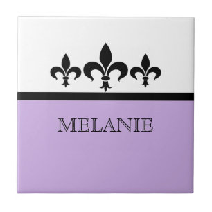 Lila Swanky Fleur De Lis Tegel Tegeltje