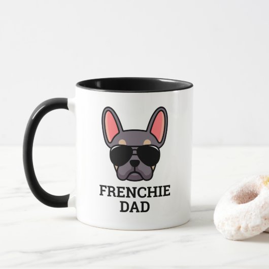 Lila Tan French Bulldog Frenchie Dog Dad Mok (Met donut)