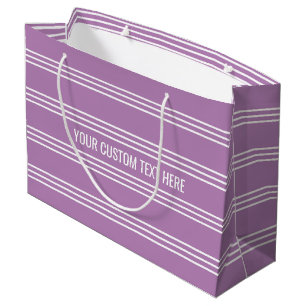 Lila tas met aangepast tekstcadeau voor stripes large cadeauzakje