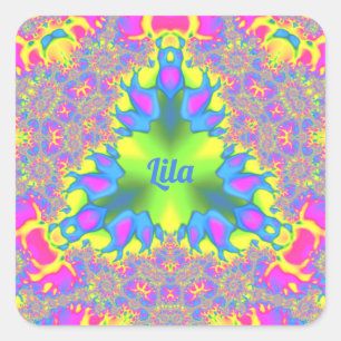 LILA ~ tinten geel, groen, roze, blauw ~ Vierkante Sticker