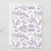 Lila  Toile Classic Wedding Kaart (Achterkant)