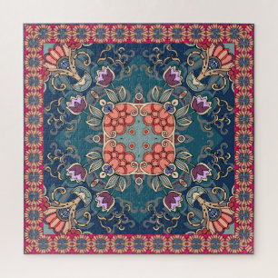 Lila tulpenbloemen, sierbloemen lijst. legpuzzel