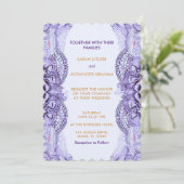 Lila uitnodiging tot het uitzenden van een wedstri (Staand voorkant)