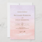 LILA uitnodiging tot weddenschap/Waterverf Paarse  (Voorkant)