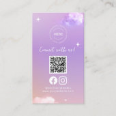 Lila verbinding met de Amerikaanse Social Media QR Visitekaartje (Voorkant)