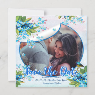 Lila vergeet-me-niet Vloer sparen de datums aankon Magnetische Uitnodiging