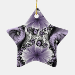 Lila verlichtingssterren Abstracte Floral Fractal Keramisch Ornament