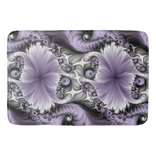 Lila Verlichtingsvlakte Abstract Floral Fractal Ar Badmat