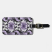 Lila Verlichtingsvlakte Abstract Floral Fractal Ar Bagagelabel (Voorkant horizontaal)
