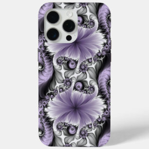 Lila Verlichtingsvlakte Abstract Floral Fractal Ar iPhone 15 Pro Max Hoesje