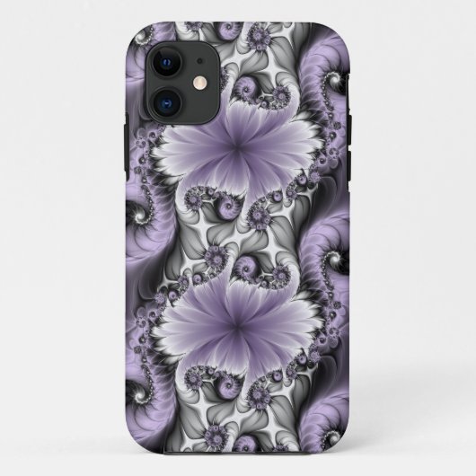 Lila Verlichtingsvlakte Abstract Floral Fractal Ar Case-Mate iPhone Case (Achterkant)