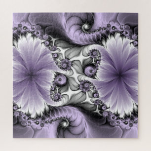 Lila Verlichtingsvlakte Abstract Floral Fractal Ar Legpuzzel