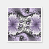 Lila Verlichtingsvlakte Abstract Floral Fractal Ar Servet (Voorkant)
