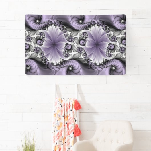 Lila Verlichtingsvlakte Abstract Floral Fractal Ar Spandoek (Insitu)