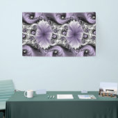 Lila Verlichtingsvlakte Abstract Floral Fractal Ar Spandoek (Beurs)