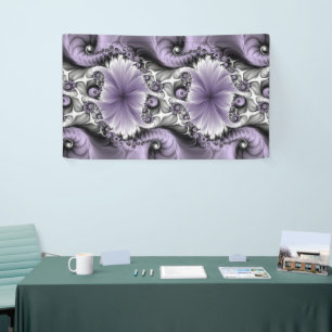 Lila Verlichtingsvlakte Abstract Floral Fractal Ar Spandoek