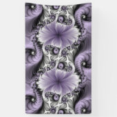 Lila Verlichtingsvlakte Abstract Floral Fractal Ar Spandoek (Verticaal)