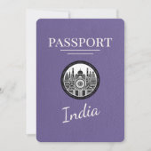 Lila Violet Inde Passeport Save The Date (Devant)