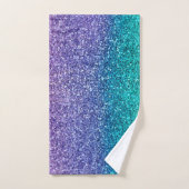 Lila Violet & Sarcelle Vert Aqua Pailleté scintill (Serviette à main)