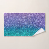 Lila Violet & Sarcelle Vert Aqua Pailleté scintill (Serviette à main)