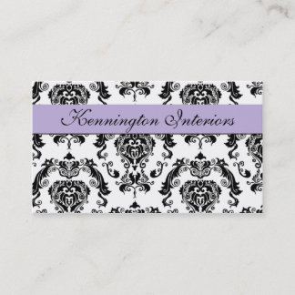 Lila Visitekaartjes met lave Paars Black Damask La