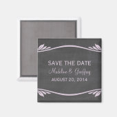 Lila Vlaams Chalkboard Save the Date Magnet Magneet (Voorkant / Achterkant)