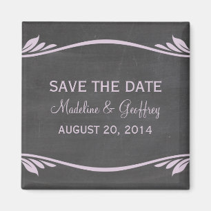 Lila Vlaams Chalkboard Save the Date Magnet Magneet