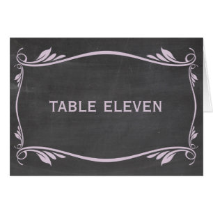 Lila Vlaamse Chalkboard Table Number Kaart