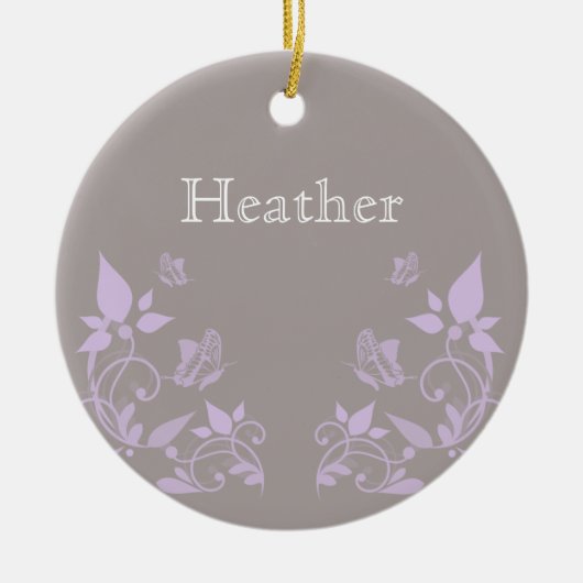 Lila vlinderbloemig Ornament (Voorkant)