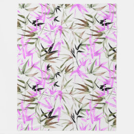 Lila waterverf bladeren fleece deken