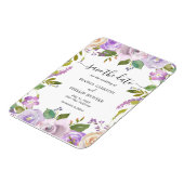 Lila Waterverf Bloemenbruiloft Save the Date Magneet (Linkerzijde)