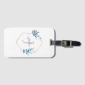 Lila Waterverf Eucalyptus Lijst Monogram Bagagelabel (Voorkant (horizontaal))