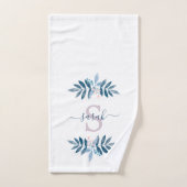 Lila Waterverf Floral Monogram Bad Handdoek (Handdoek)