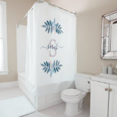 Lila Waterverf Floral Monogram Douchegordijn (In situ)