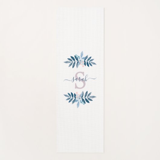 Lila Waterverf Floral Monogram Yogamat (Voorkant)