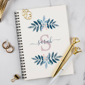 Lila Waterverf Floral Monogrammed Notitieboek