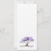Lila Waterverf Jacaranda Tree Wedding Menu kaart (Achterkant)