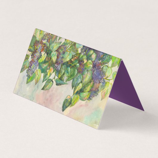 lila waterverf visitekaartjes (Achterkant)