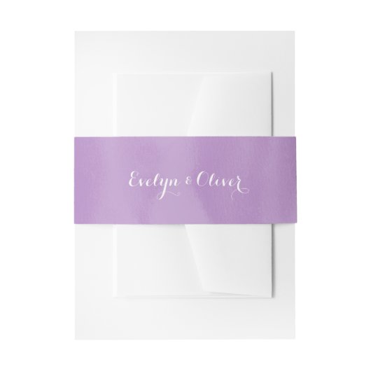 Lila Waterverf Wash Wedding Uitnodigingen Wikkel (Voorkant Voorbeeld)