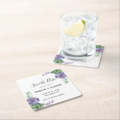 Lila weduwschap Opslaan Datum Vierkante Kartonnen Onderzetter (Insitu)