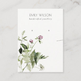 Lila wilde flora Ketting verouderingsscherm Visitekaartje