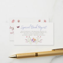 Lila Wildflower Book Aanvraag voor Baby shower