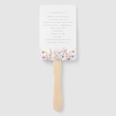 Lila Wildflower bruiloft programma Handwaaier (Achterkant)
