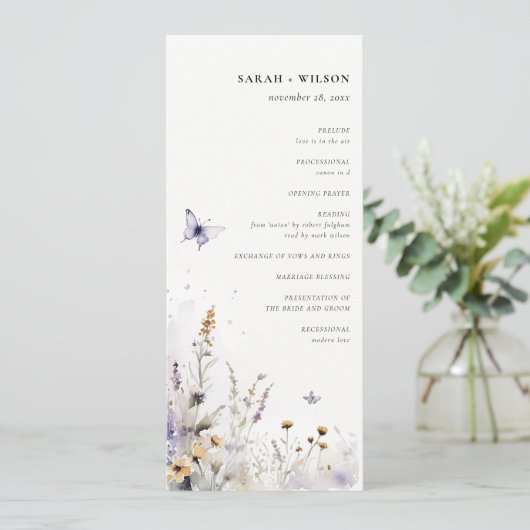 Lila Wildflower Butterfly Garden Programma (Staand voorkant)
