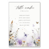 Lila Wildflower Butterfly Wedding-zitschema Kaart (Voorkant)