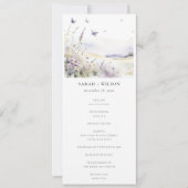 Lila Wildflower Field Vlinder Trouwprogramma Kaart (Voorkant)