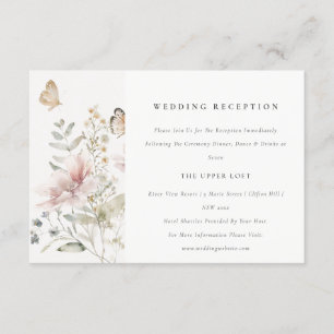 Lila Wildflower Varen Botanische bruiloft receptie Informatiekaartje